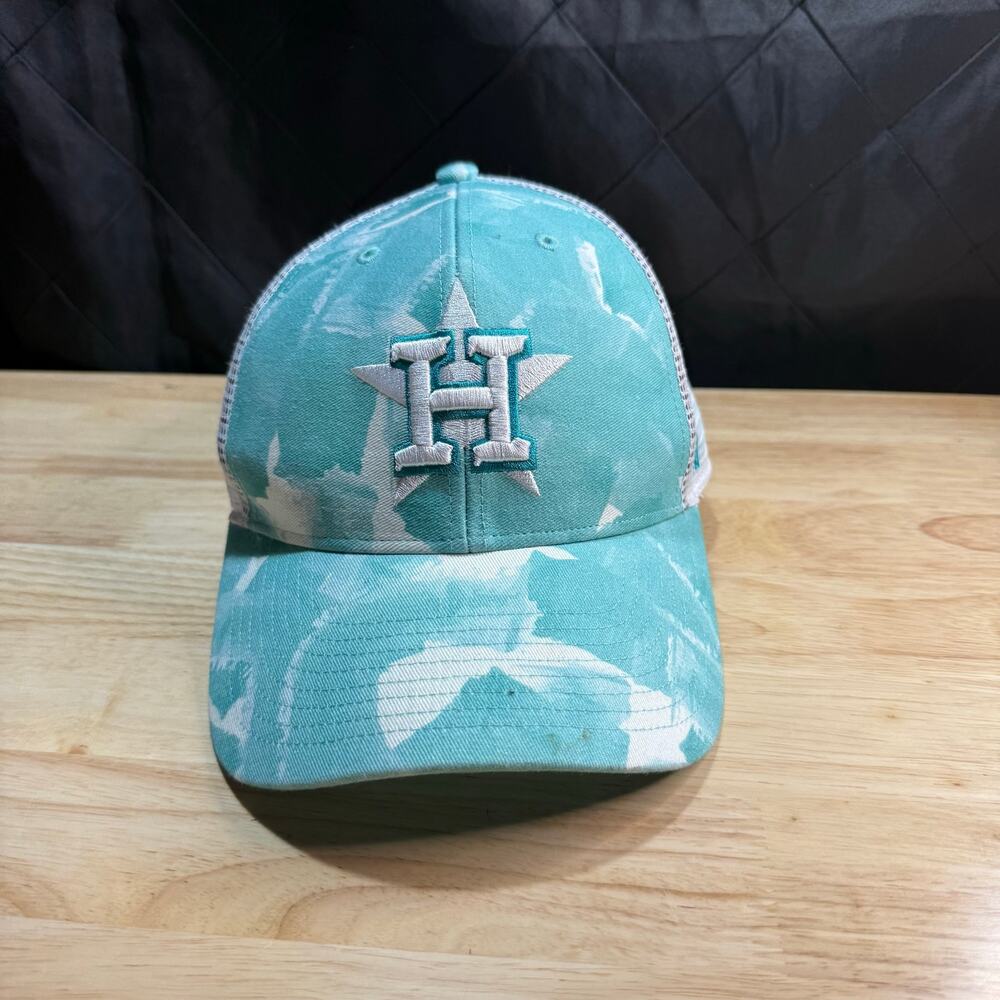 Women’s Houston Astros Hat Tie Dye ‘47 Brand Men’s Teal Blue Adjustable